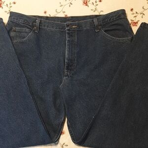 Wrangler 40 X 34 Men's Deep Blue Relaxed Denim Jeans
